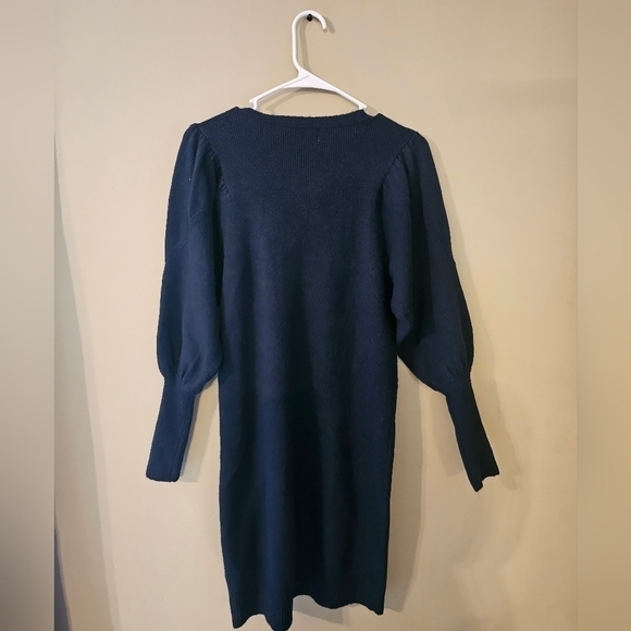 A New Day Puff Sleeve Navy Sweater Dress size Xs - Picture 2 of 3